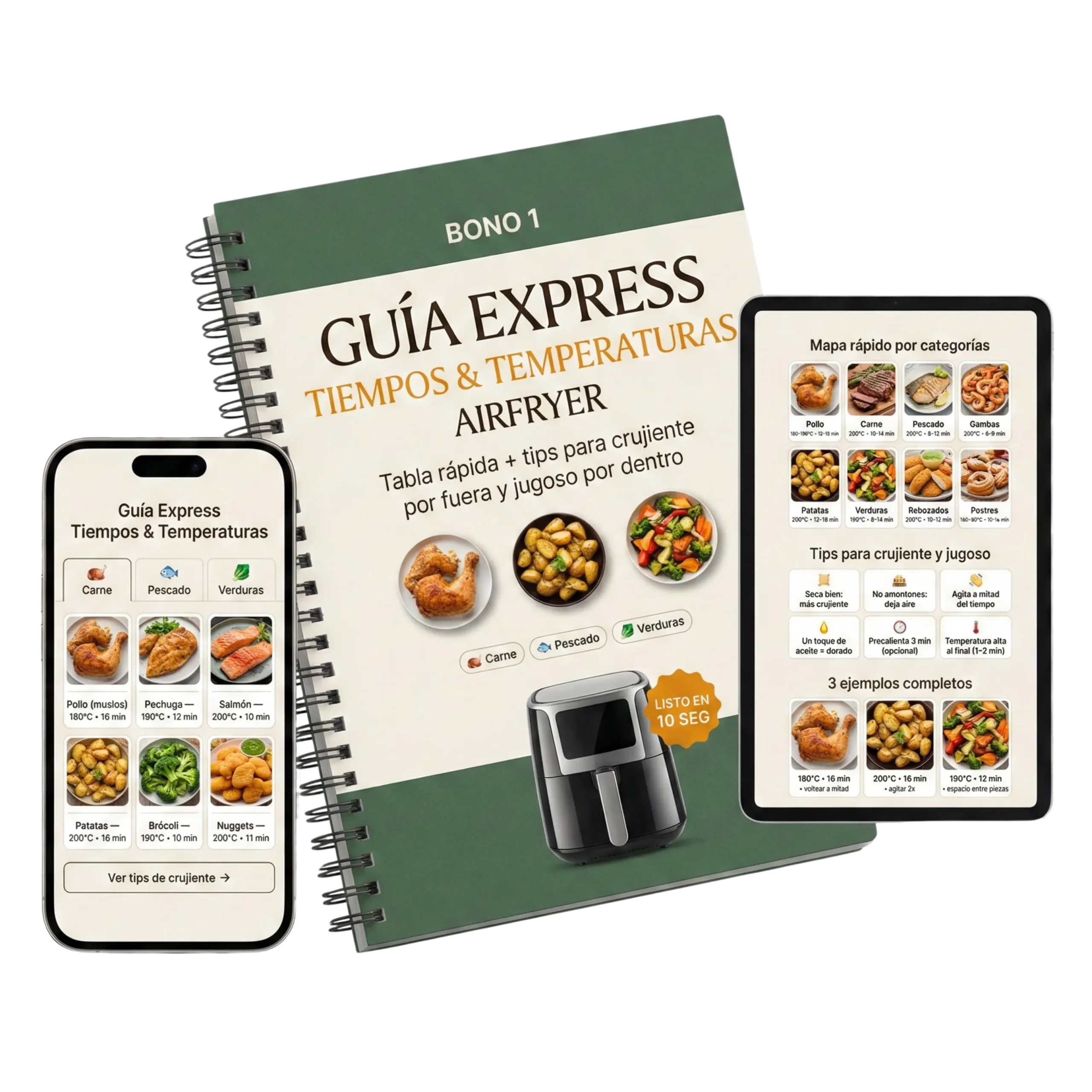 Bono 1 — Guía Express de Tiempos y Temperaturas Airfryer
