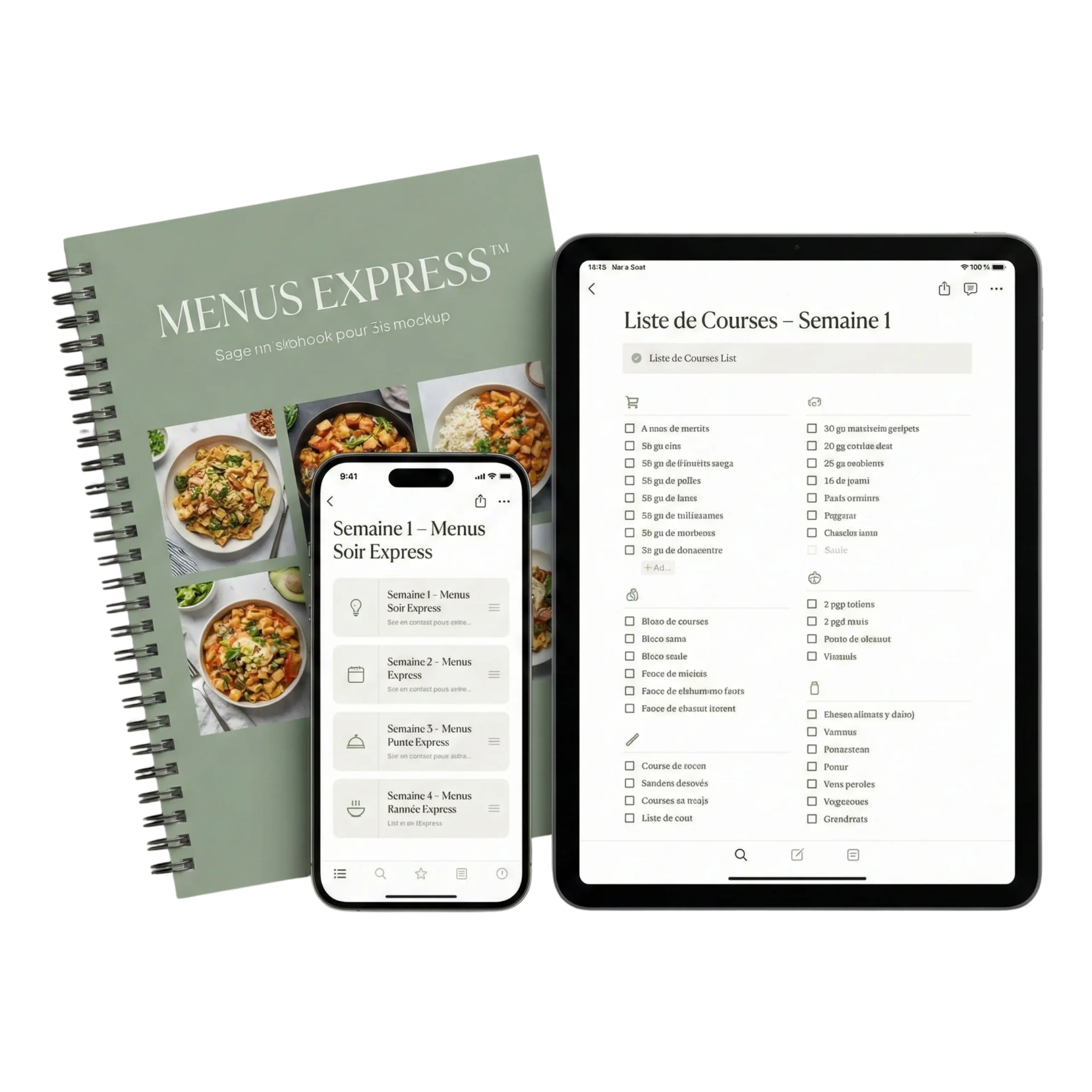 Bonus 1 — Menus prêts pour 4 semaines