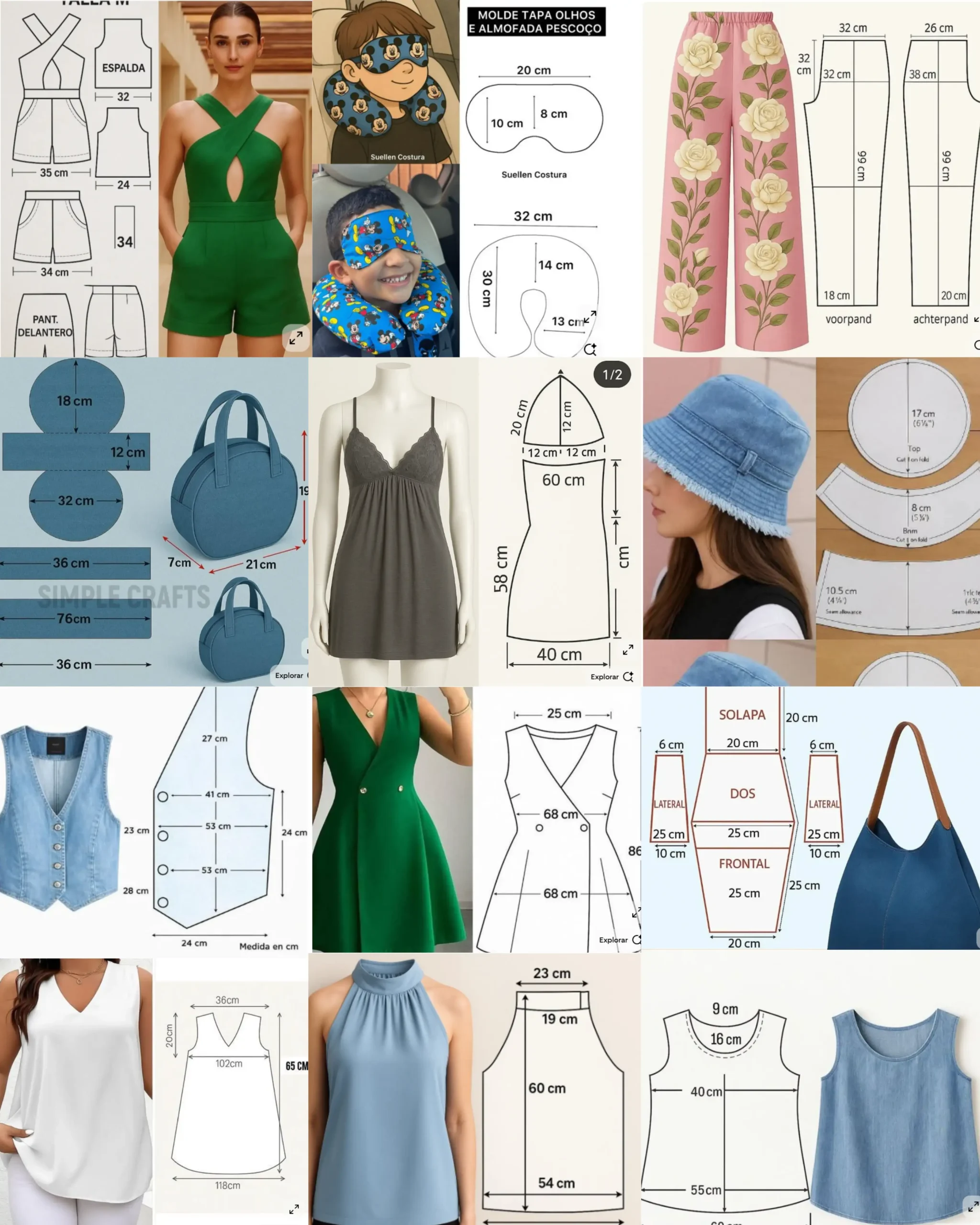 Prévia dos moldes de costura criativa