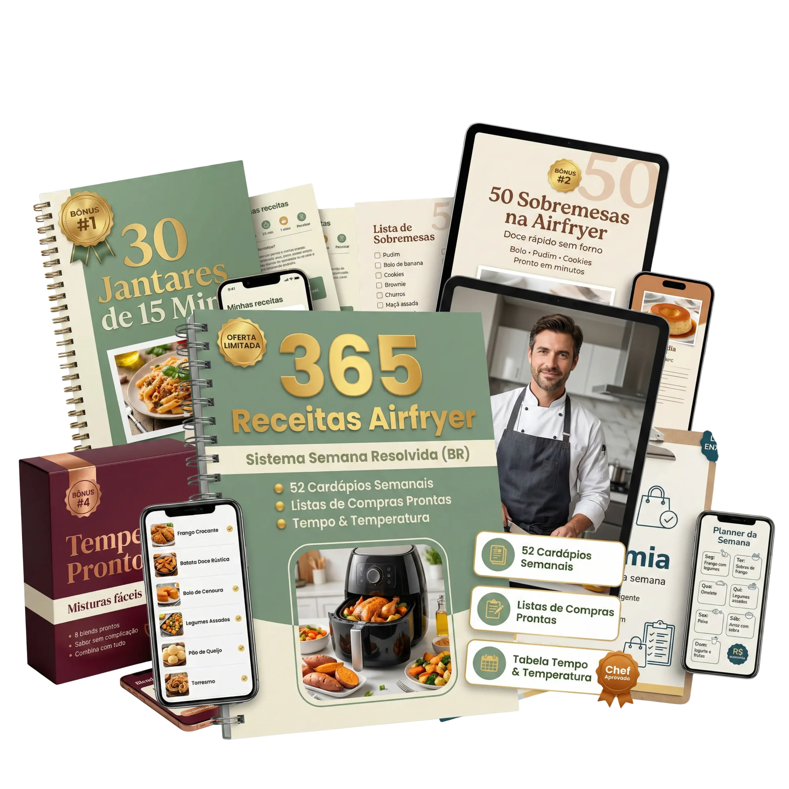 Livro 365 Receitas Airfryer com bônus