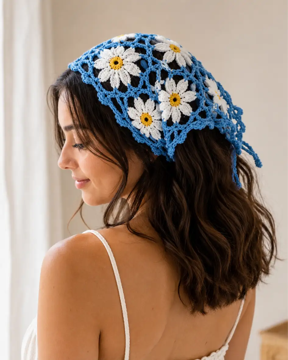 Bandana de crochet, modelo exclusivo 11