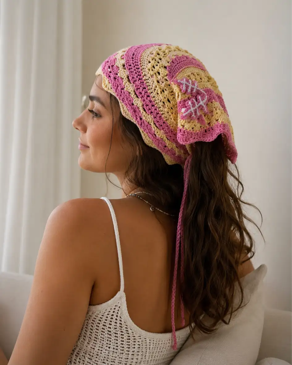 Bandana de crochet, modelo exclusivo 13