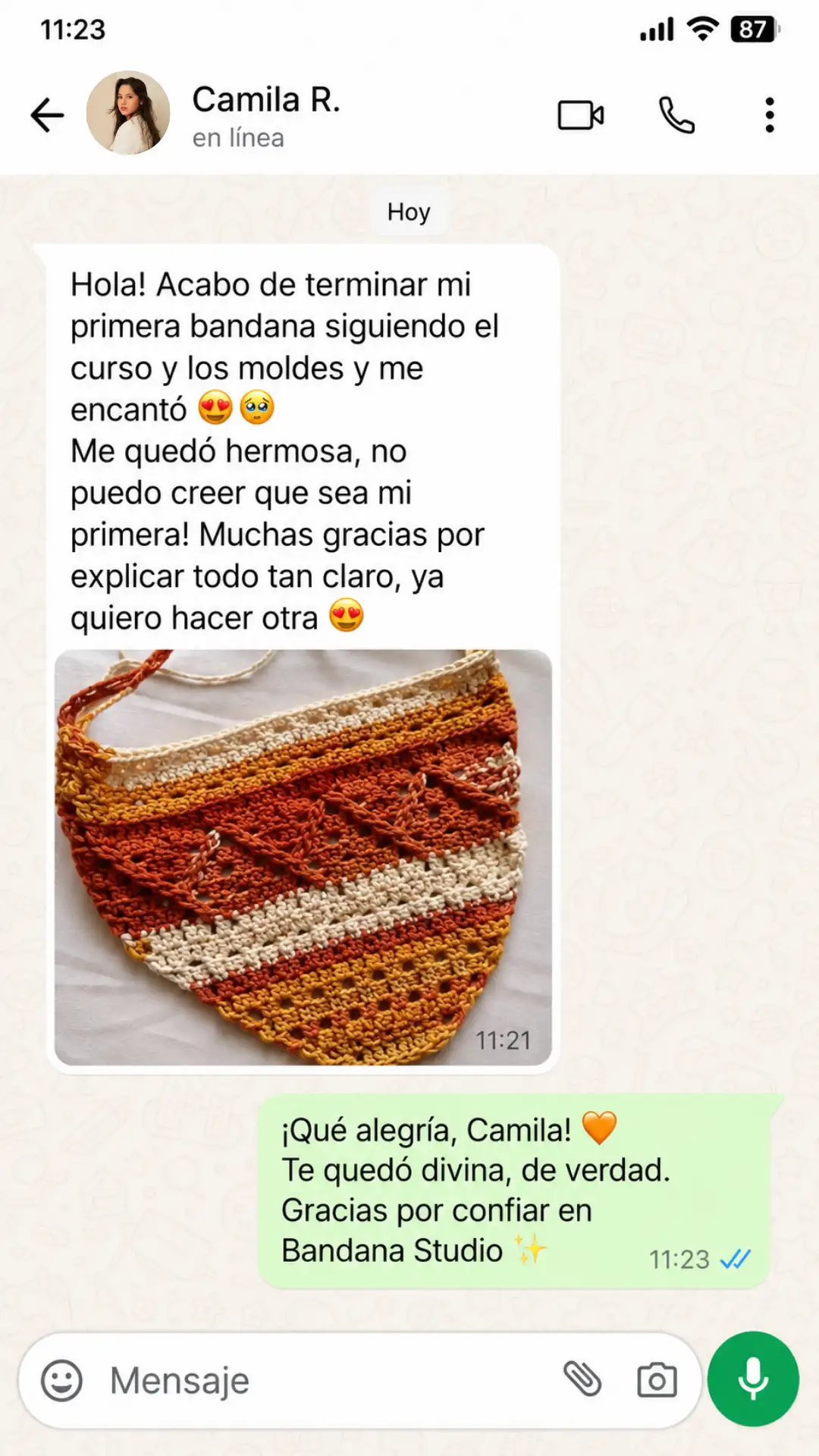 Testimonio clienta Bandana Studio