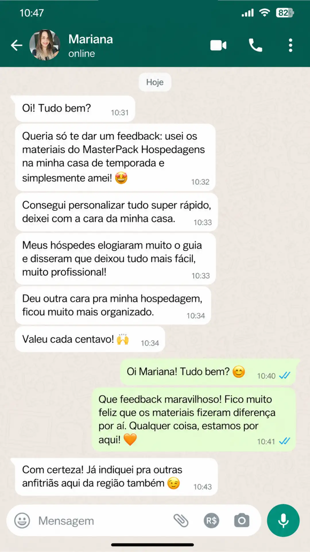 Print real de anfitrião usando o MasterPack Hospedagens